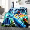 Mega Man Energy Burst Flannel Blanket Super Soft Warm Cozy Blanket For Sofa Bed Office Travel Allseason Home Decor Gift