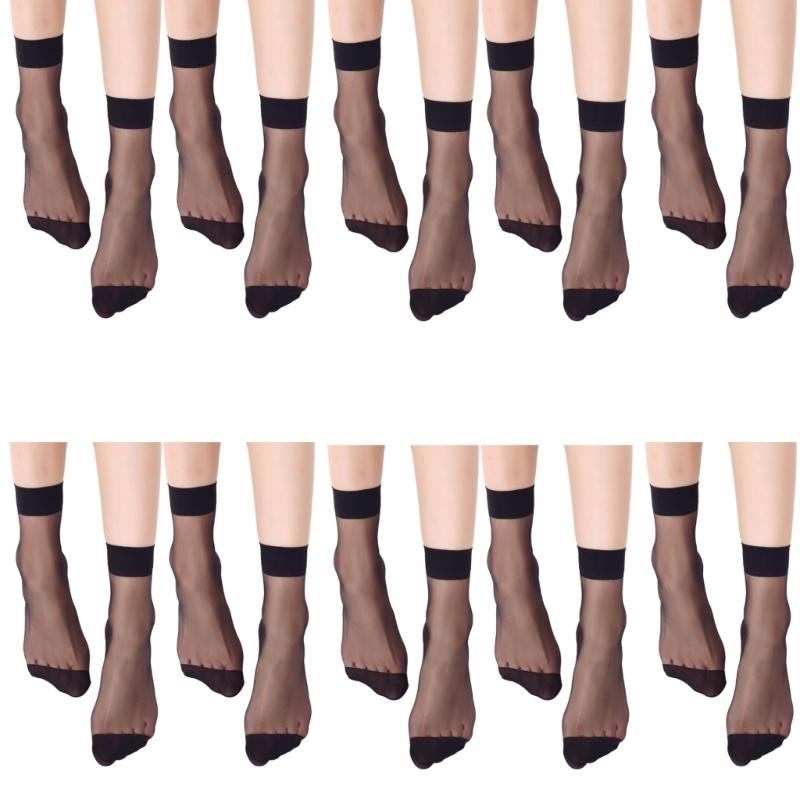 10 Pairs Women's Crystal Sheer Ankle Socks Anti Snags Comfortable Invisible Formal Ultra Thin Socks for Everyday Wear