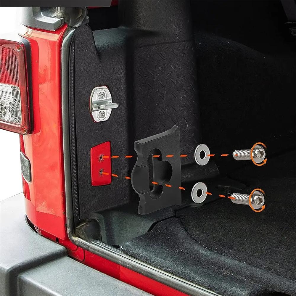 Aluminum Alloy Rear Tailgate Stopper Limiter Black for Jeep Wrangler JK 2007-17