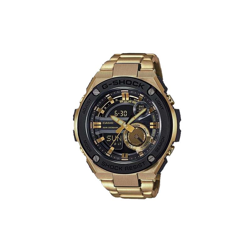 

Casio G-STEEL series - disc dual display dual display 200 meters waterproof quartz movement stainless steel strap Japanese and Korean GST-210GD-1A чорний