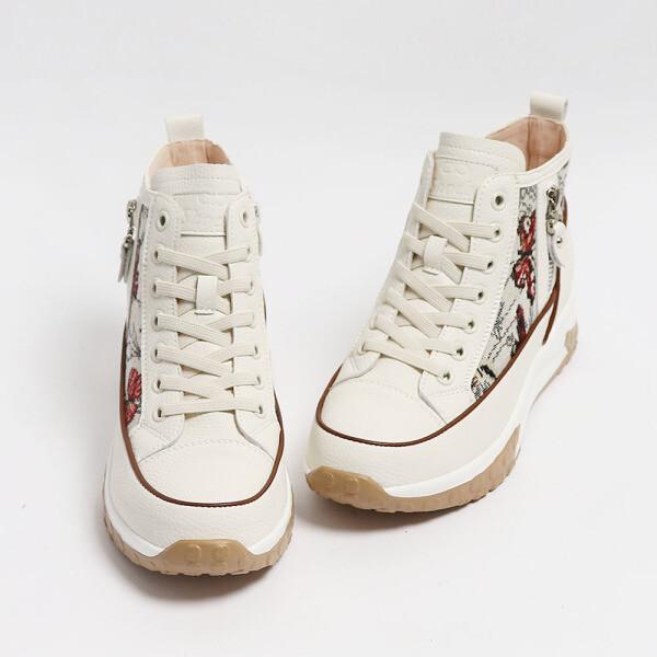 Side Flowering Converse Comfort Cushion Anti SliP Height Increasing Sneakers P S78