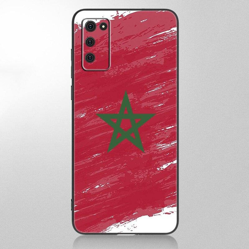 Morocco Flag Coat Of Arms Case For Samsung Galaxy A12 A02S A22 A32 A52 A72 A71 A51 A41 A31 A21 A11 A50 A70 A10S A20S Black Cover
