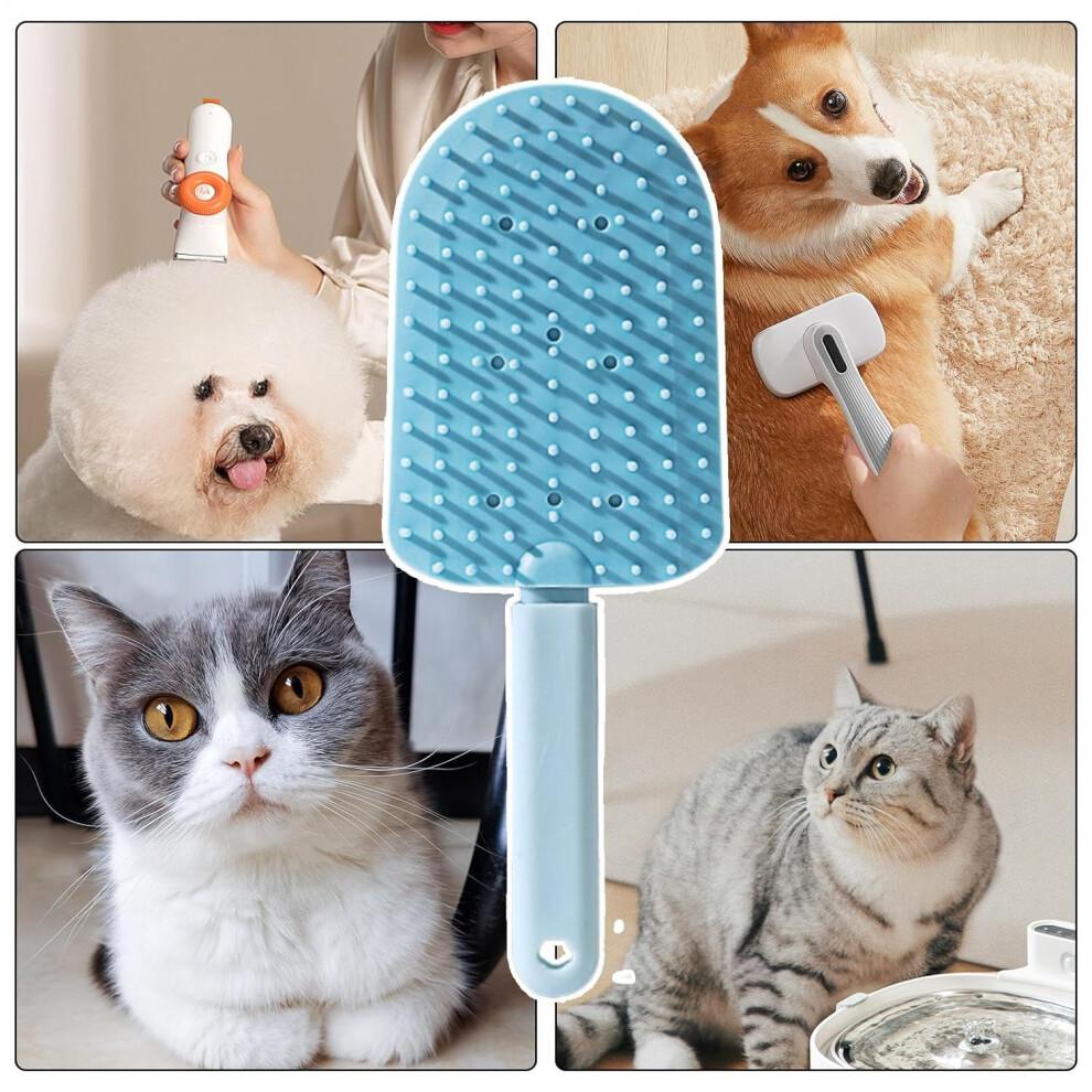 Katzenkamm - Ergonomic Anti-Slip Cat Hair Comb In Ice Cream Shape for Gentle Detangling - Blue for Home, Clinics, and Travel