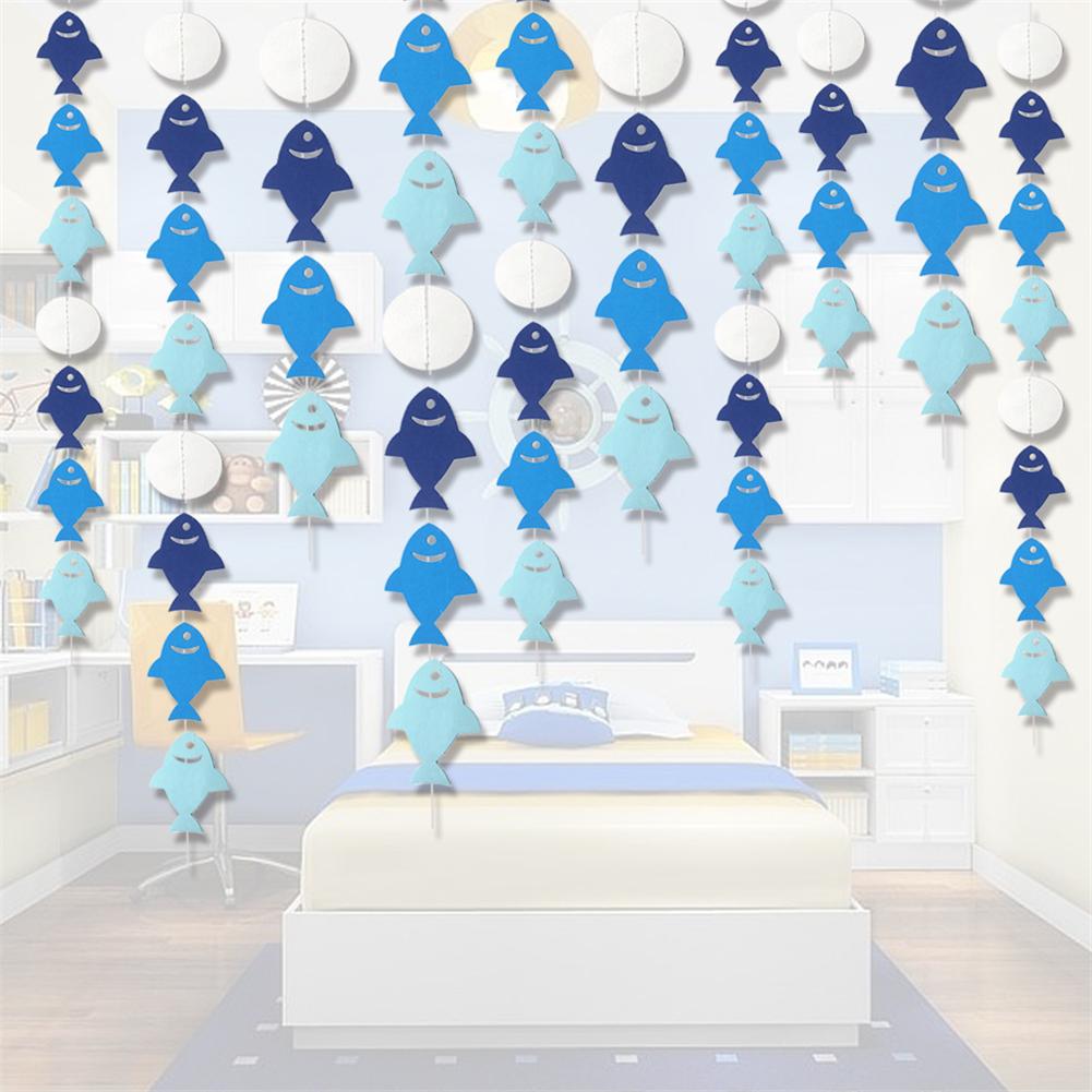 Cartoon Paper Fish Banner Sea Theme Paper Garlands Kindergarten Window Decoration