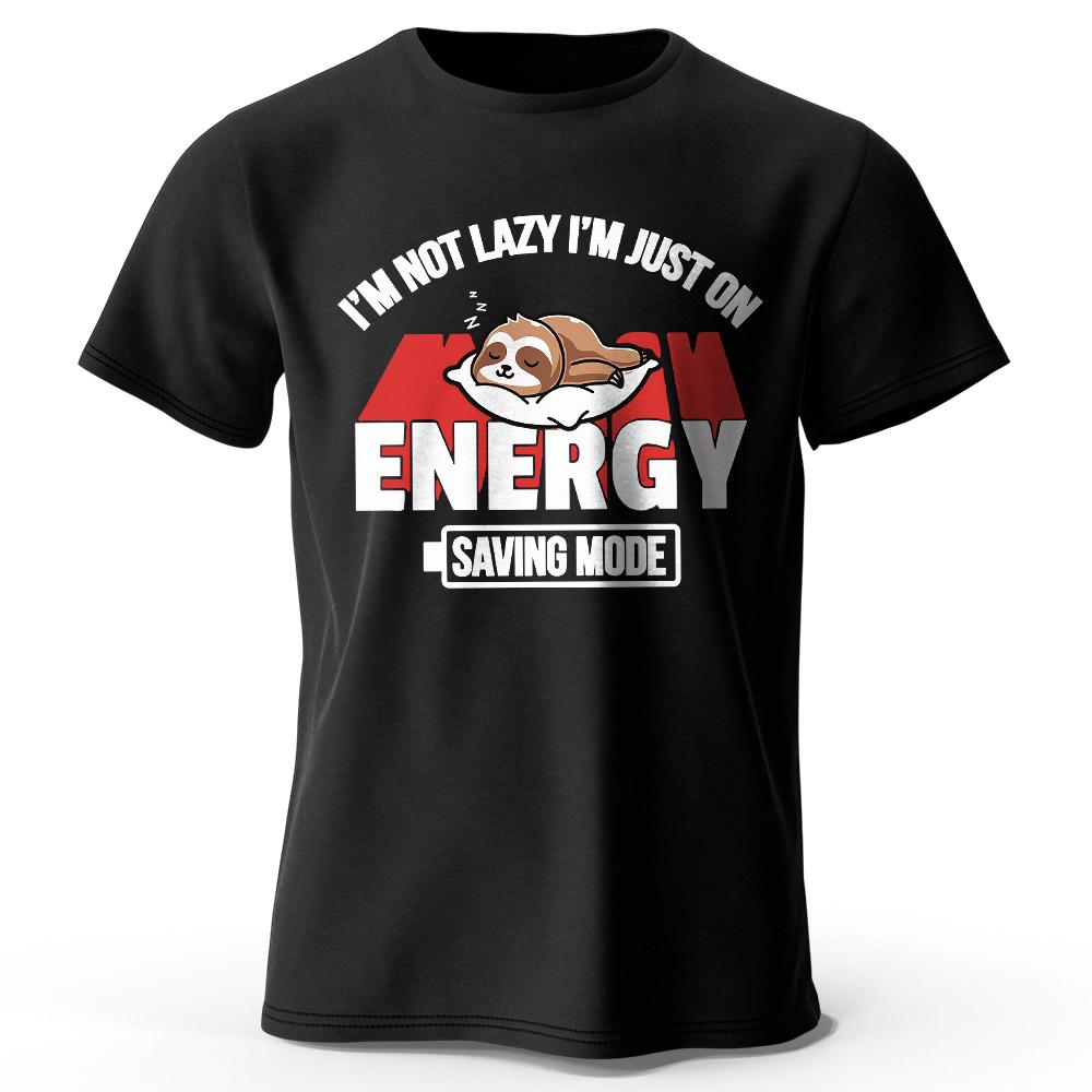 

Mens Saving Mode Printed TShirt 100 Cotton Oversized Tech Graphic Tees for Women Summer Tops Geek Streetwear L