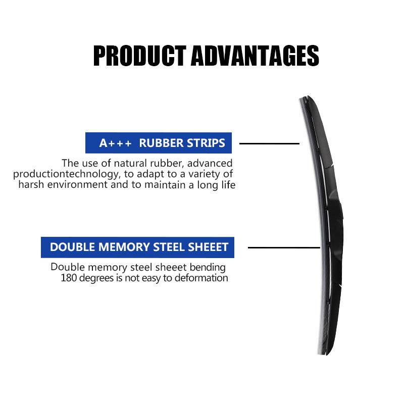 BEMOST Universal U-Type Car Wiper Blade 14"16"17"18"19"20"21"22"24"26" U Hook Windscreen Windshield Rubber Hybrid Auto Wipers