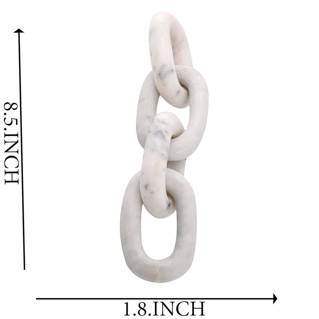 Elegant Marmor Kjedeledd Knute- Moderne Dekorgjenstander til Salongbord- Bokhylle Hjemmedekor, Bordpynt til Stue eller Kontor (4 Knute)