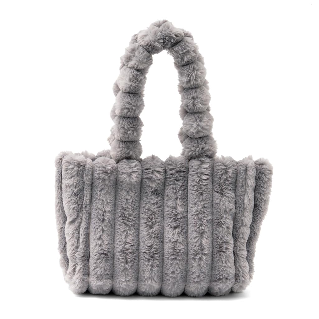 

VITAFELICE Women s Ball Handle Fur Tote Bag, Size Small (nsb-30383z) (Lavender)