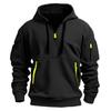 Men's Multi-Pocket Zipper Hoodie: Large Spring/Autumn Sweatshirt Jacket