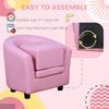 Kids Toddler Sofa Children's Armchair Footstool with Thick Padding, Anti-skid Foot Pads, 30 X 28 X 21cm, Pink