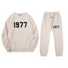 Three-dimensional flocking 1977 men's and women's American high street hoodie sweater trousers casual suit