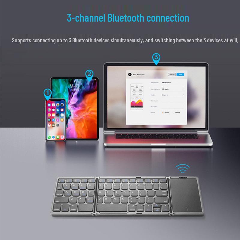 Ultradünne kabellose Bluetooth-Tastatur mit Touchpad für Handys & Tablets