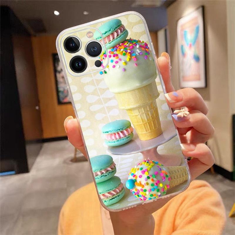Phone Case For Iphone 17ProMax Air 16 15 14 13 Pro Max 15 16 Pro 15Plus Dessert Ice Cream Macarons Candy
