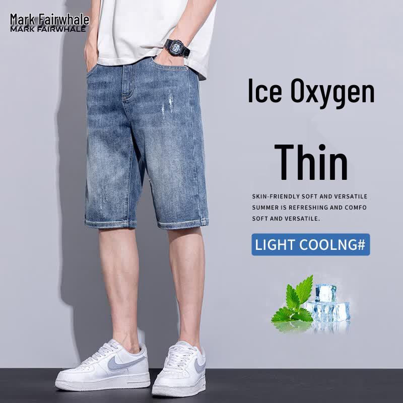 MARK FAIRWHALE Men s & Unisex Summer Loose Fit Denim Shorts 31