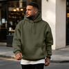 Sudadera con capucha forrada para hombre, ajuste holgado, talla grande, informal, sin botones