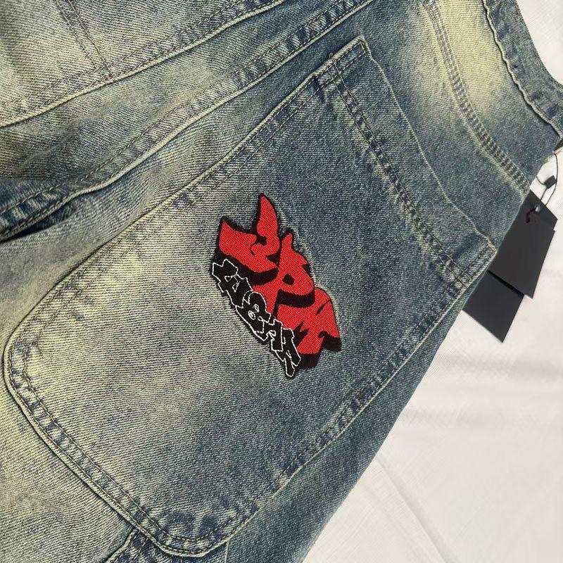RogueWave Y2K Nové Streetwear Džíny Vintage Prané Volné Džíny Harajuku Punk Rovné Ležérní Gotické Široké Kalhoty