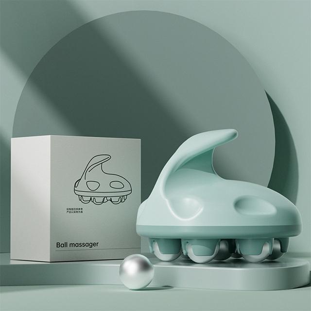 Hand Roller Massager With 360 Metal Balls For Neck Back Thigh Pain Relief Deep Tissue Muscle Relax Body Massage Tool