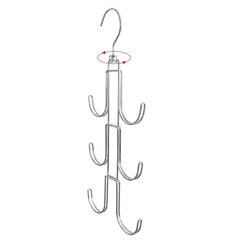 Металлический вращающийся органайзер-вешалка для хранения сумок многослойный крючок для галстуков и шарфов экономящая место вешалка для одежды для гардероба 4195₽