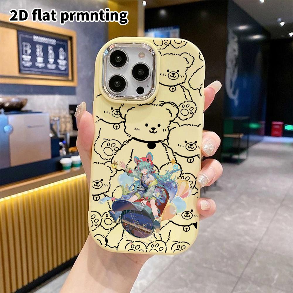 Phone Case: 2D Flat Design Suitable for iPhone 18 17 16 15 14 13 Pro Protective Case, Couple Style, Fox Ear Girl, Christmas and Halloween Gift
