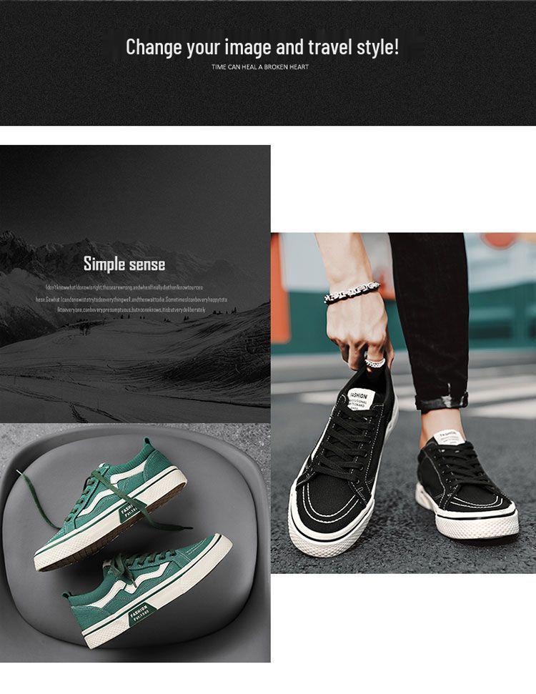 Men's Plus Size Summer Canvas Skateboard Shoes - Non-Slip, Thick Sole, Breathable, Casual Sports