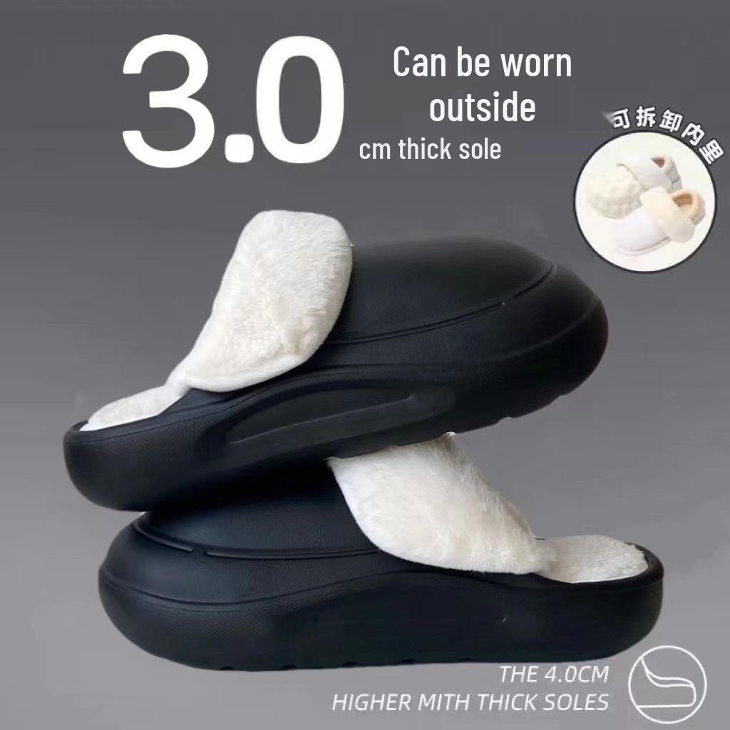 Unisex Winter Cotton Slippers: Detachable, Washable, Non-Slip, Fashionable & Warm - Perfect for Home & Casual Outings.