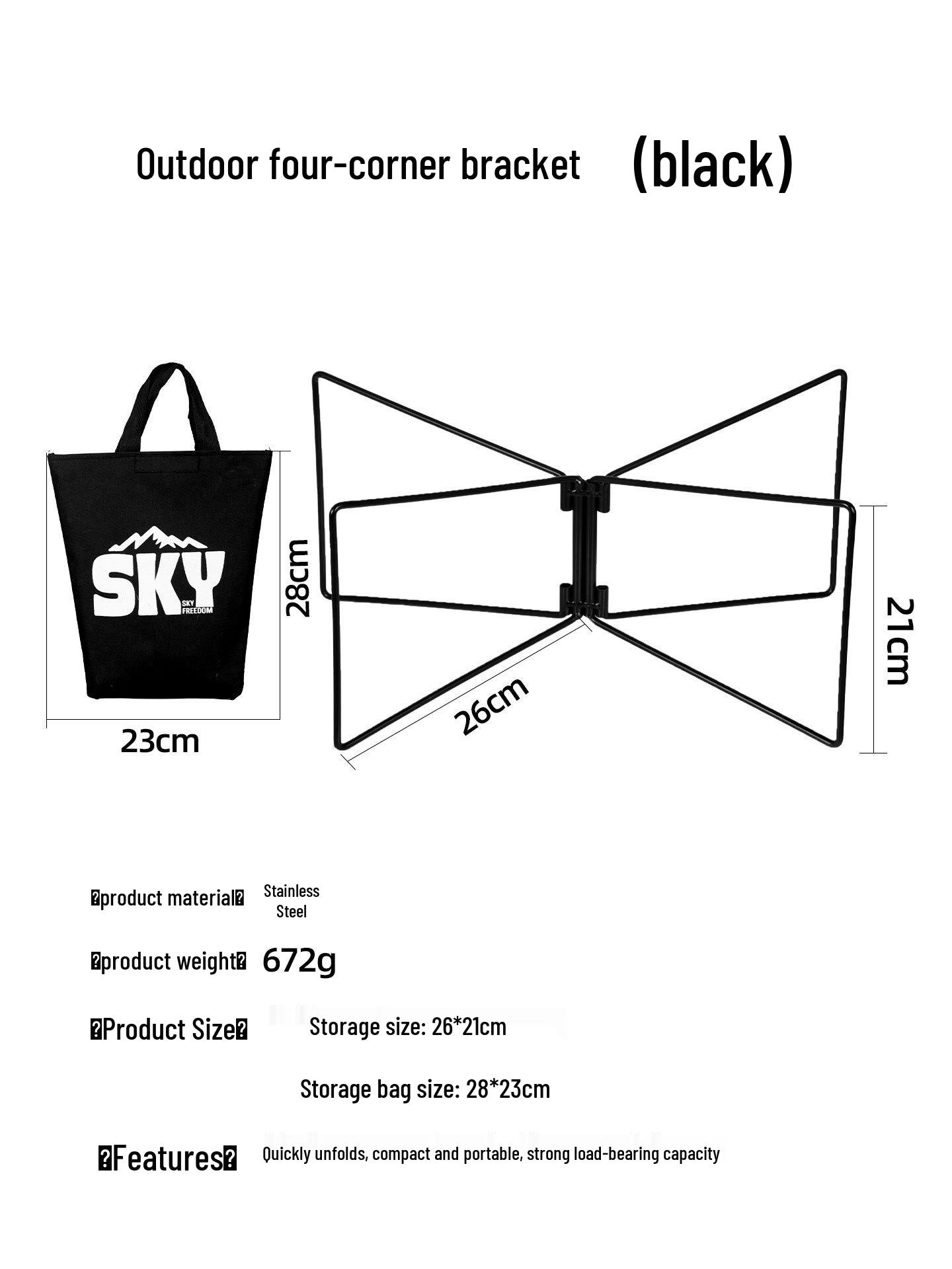 Lightweight Multifunctional Camping Stand: Portable Folding Shelf & Water Bucket Holder