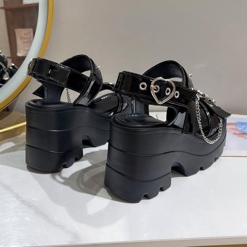 Sexy Women Sandals Platform Open Toe Metal Chain Fashion Design Casual Shoes Cosplay Outdoor Wear Citywalk Sandals Sandalias New