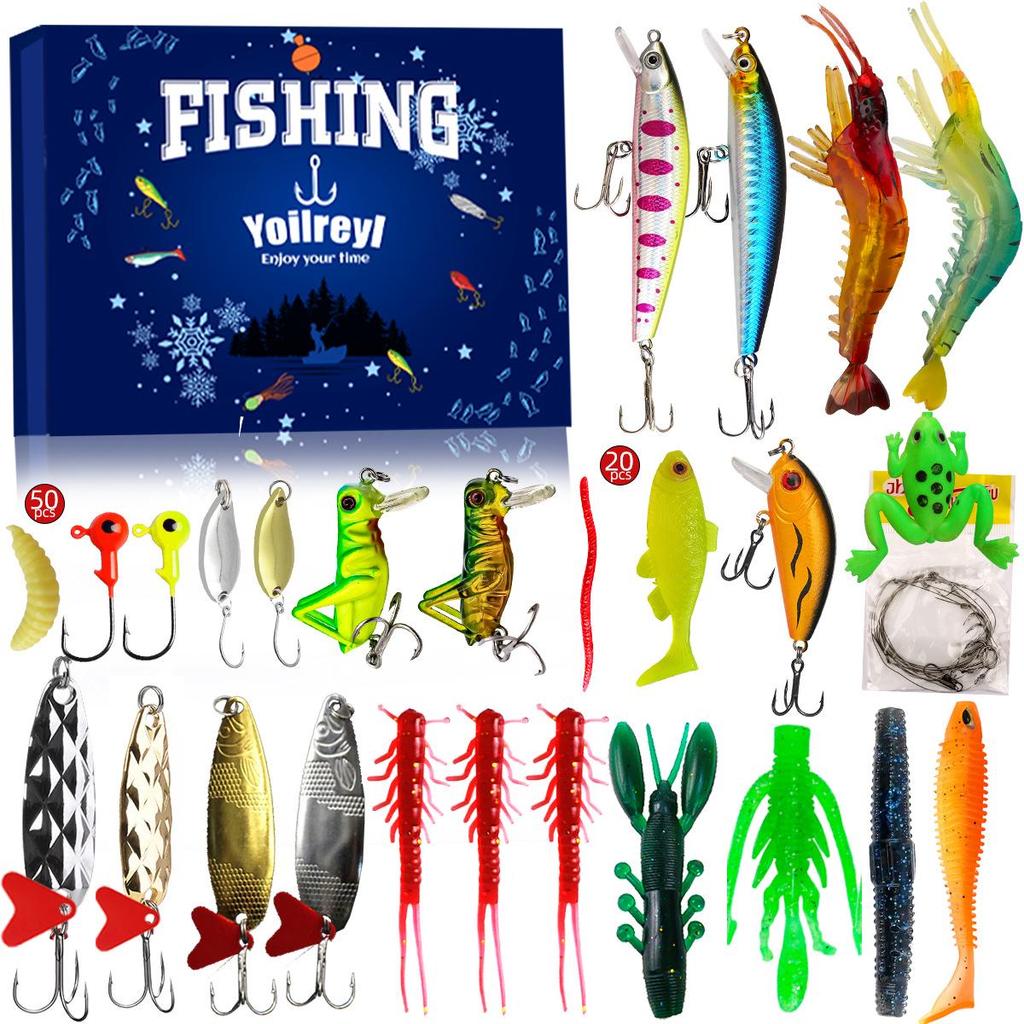 Creative Christmas Fishing Lure Set: Freshwater Trout, Bass & Salmon Hard Baits with Hooks