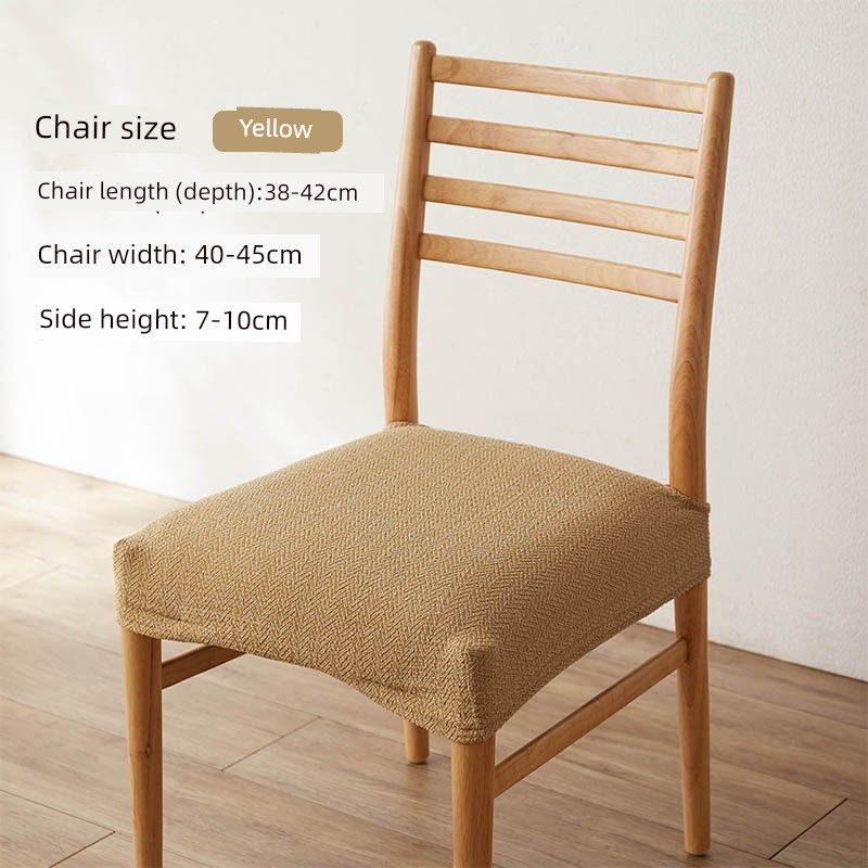 

Neutral Dining Chair Cover Dining Table Chair Covers Fabric One-Piece Seat Back Leather Chair Cover Household Minimalist Modern Pure Color Sitting Cover-Yellow
