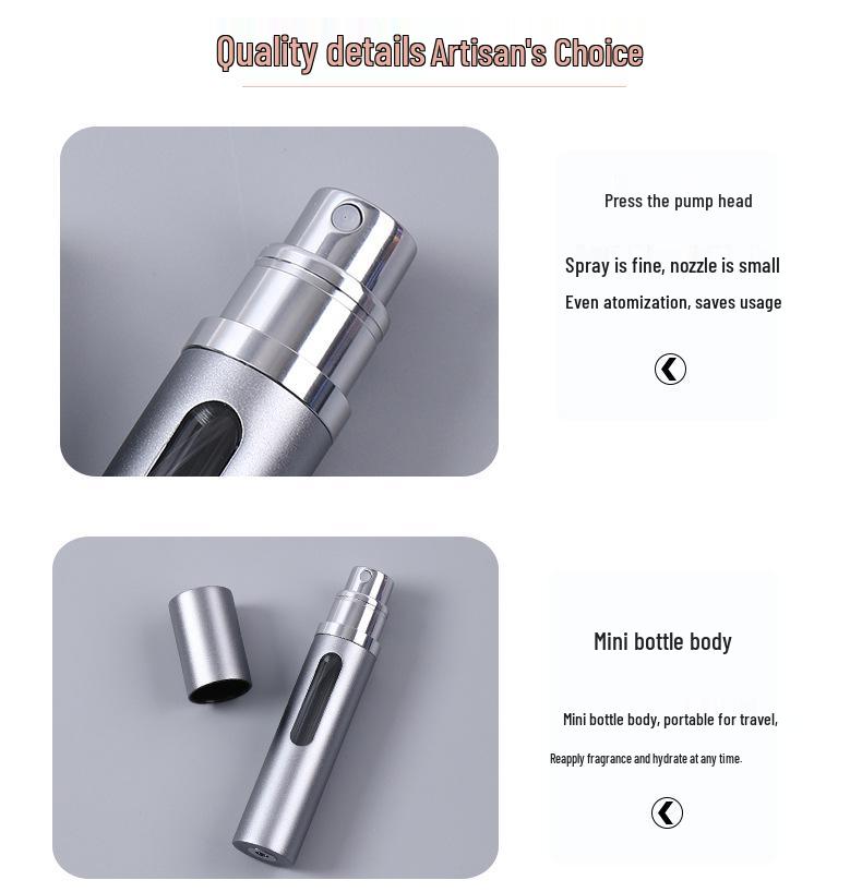 8ml Refillable Travel Perfume Bottle - Large Capacity Glass Spray with Bottom Filling