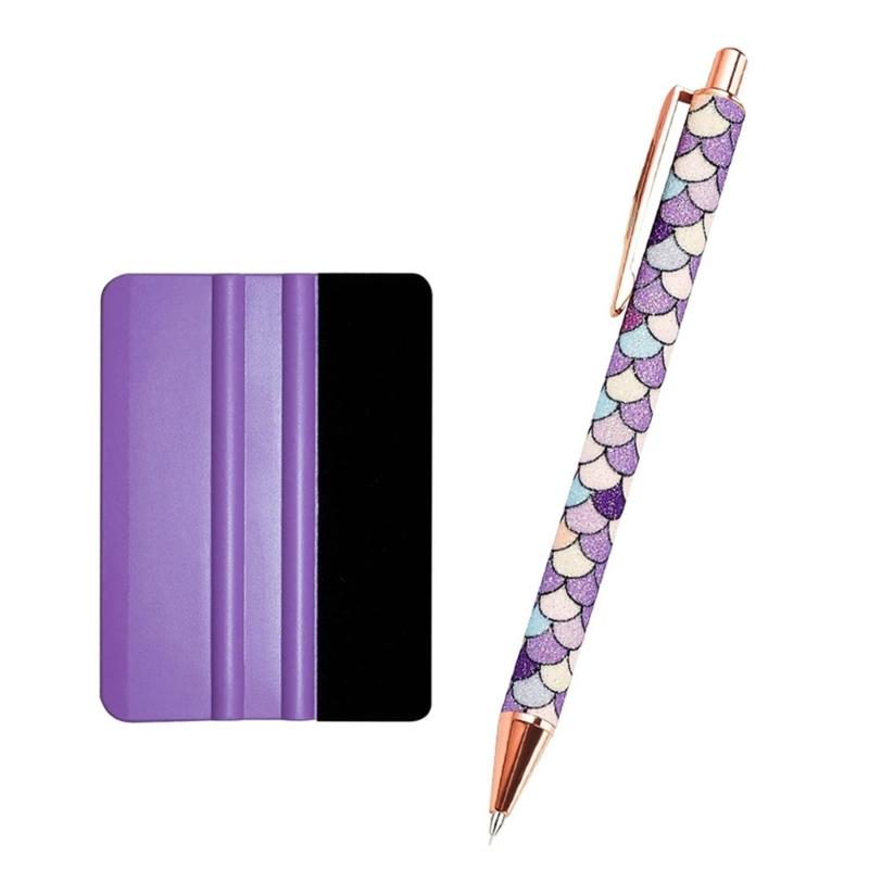 

Retractable Air Release Weeding Pen with Vinyls Squeegee Tool Retractable Pin Pen Weeding Tool for Craft Vinyls Weeding фиолетовый