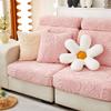 Cotton Fleece Chaise Lounge Sofa Covers Elastic Full Coverage Non-Slip Cushion Cover L-Shape Corner Couch Slipcover Home Decor