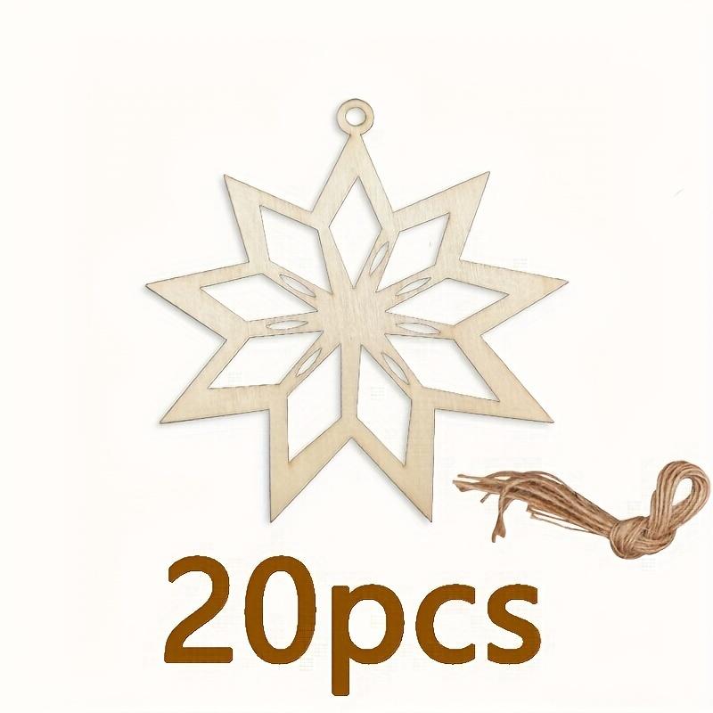 

20/30 wooden snowflake hangings, diy christmas decorations, handmade festive and home hangings