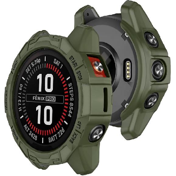 Case Cover Compatible with Garmin Epix Pro 47mm/Fenix 7 Pro/Fenix 7 Case Protector TPU Protective Case Frame for Fenix 7 Smart Watch (Army Green) Fenix 7