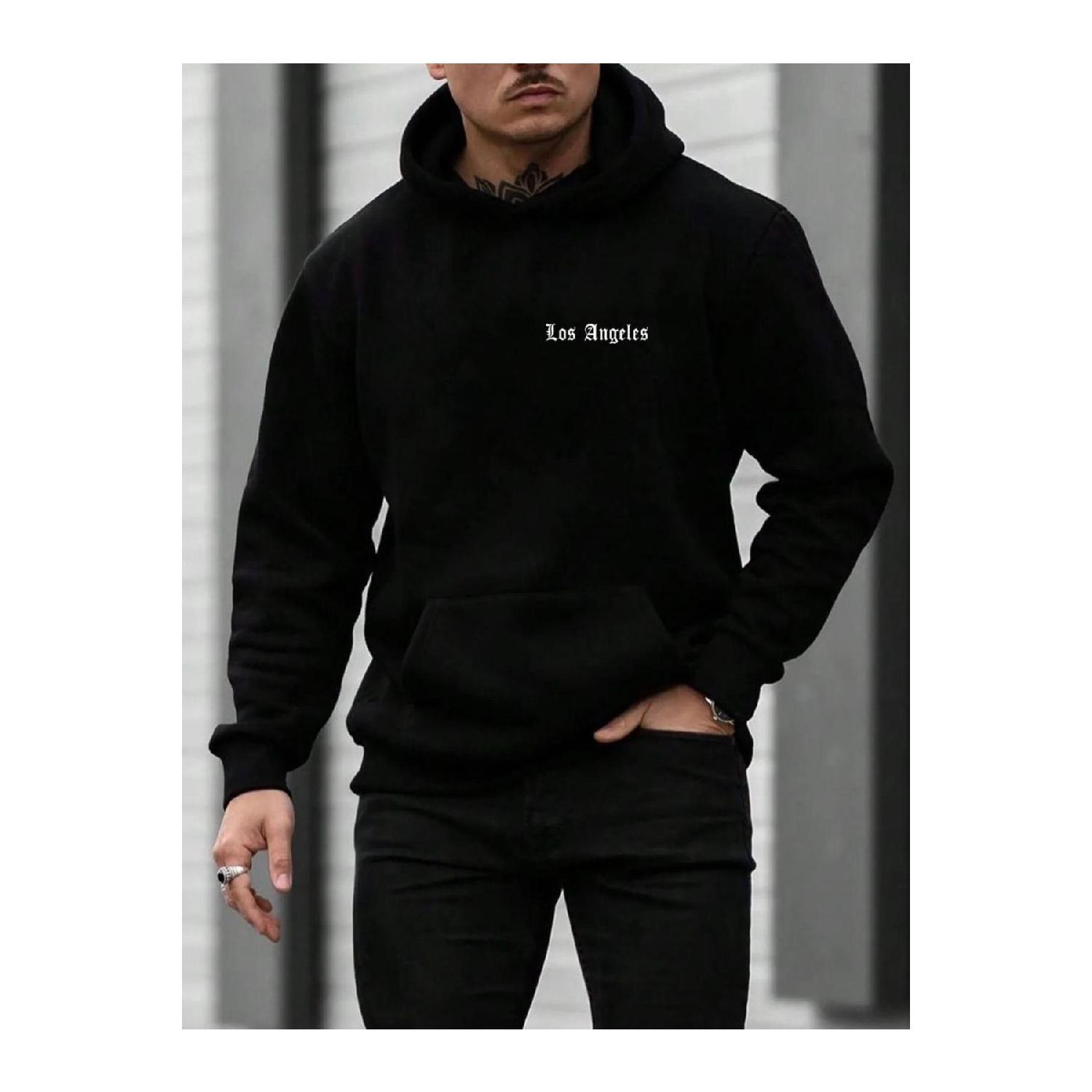 

Unisex Oversize Black Hooded Sweatshirt Jusu Design Printed XS
