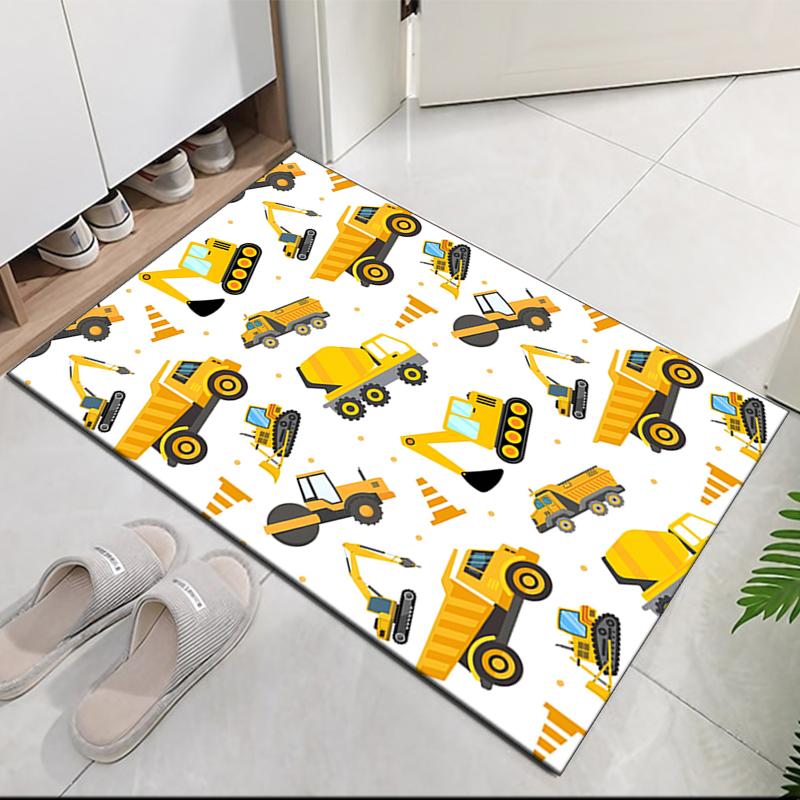 excavator Printed Carpet, for Office Chair Living Room Bedroom Kitchen Room Decor Gifts.