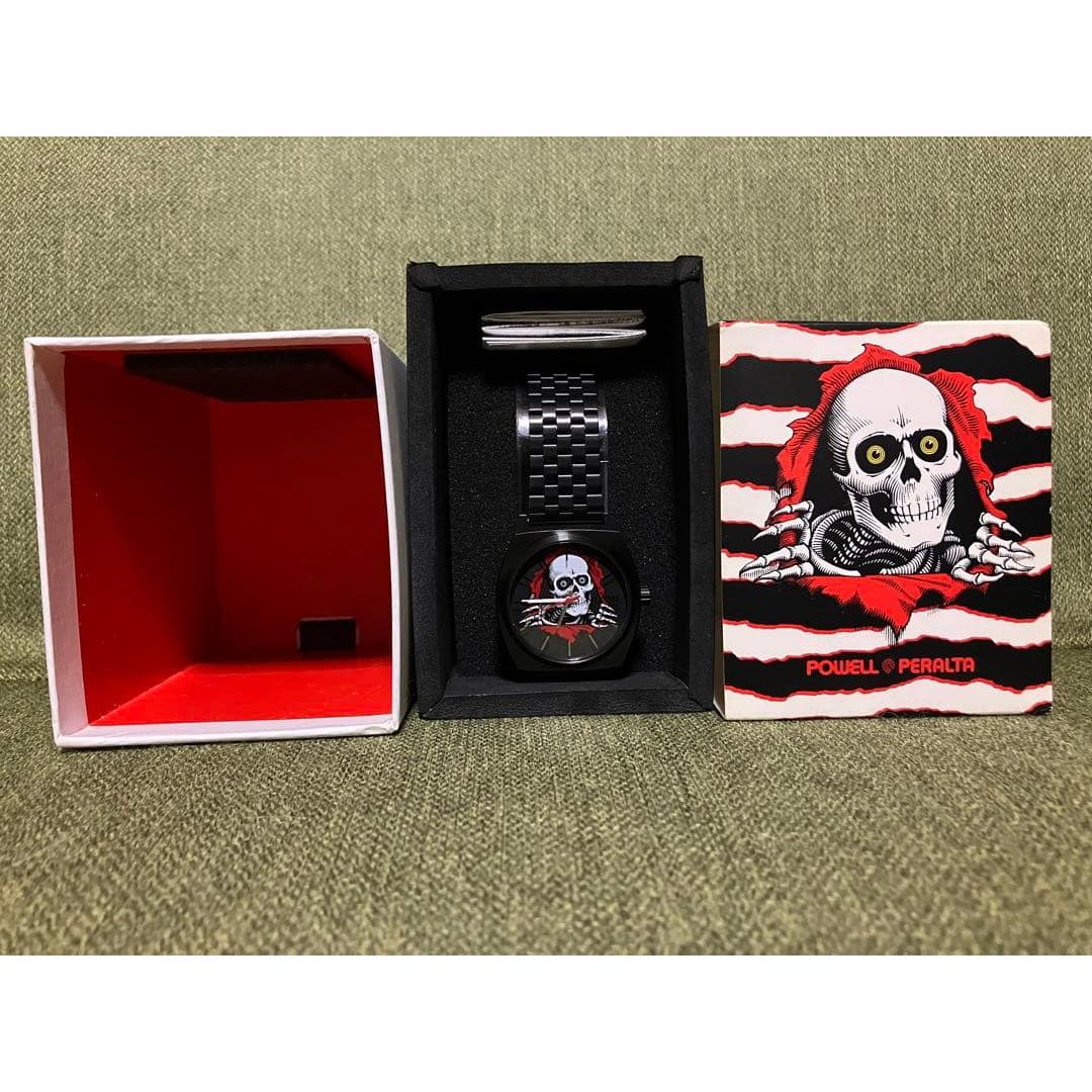 Used Powell x Nixon collaboration watch Powell Bones Santa Cruz black