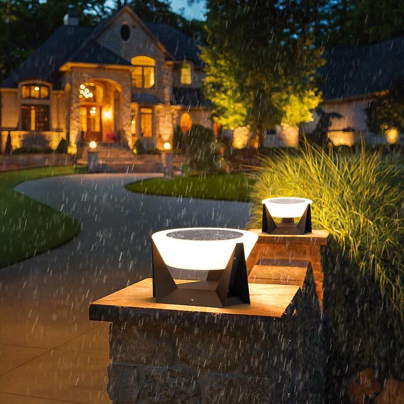 Waterproof Outdoor Solar Pillar Light for Walls, Gates, and Courtyards