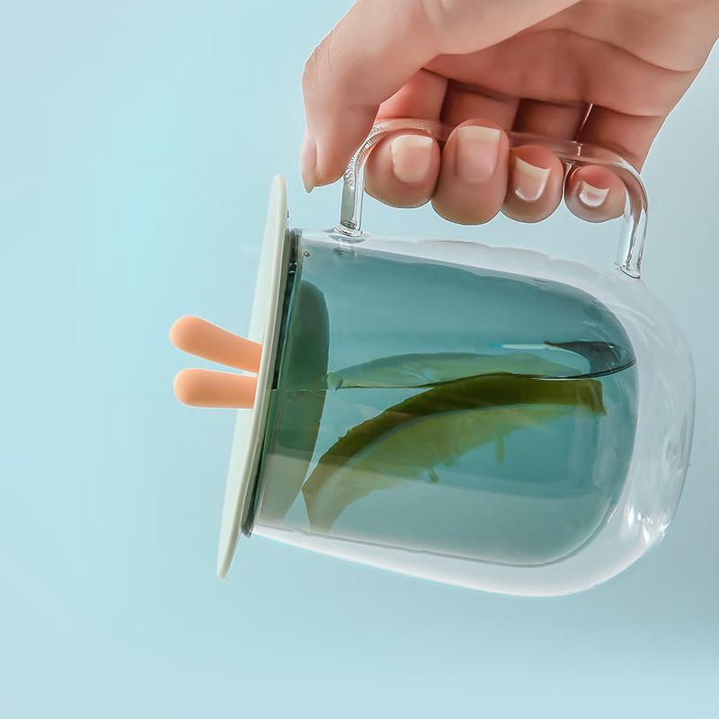 Cute Rabbit Food-Grade Silicone Cup Lids (2-Pack, 100mm Universal)