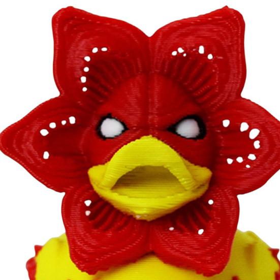 Duck Figurine Collectible 3D Printed Flower Duck Statue Small Desktop Ornament for Home Office Shelf Table Decor