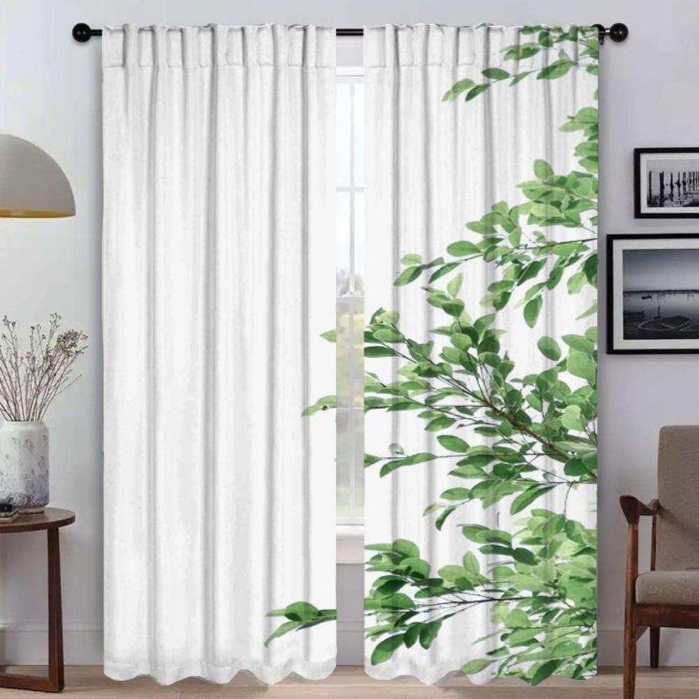 Simple Style Window Curtain for Room 2 Panel Kitchen Curtains Tulle for Bedroom Blinds Partition Home Interior Curtains Shades