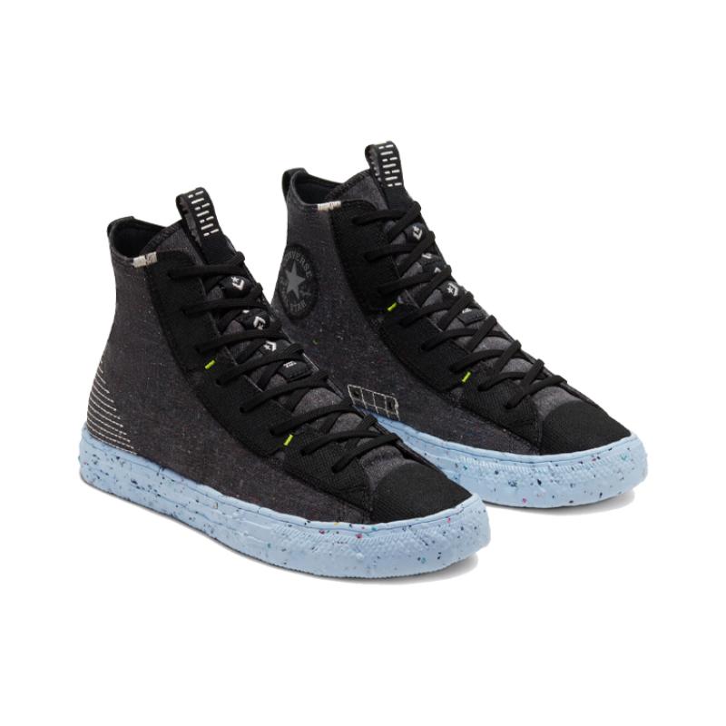 Converse Chuck Taylor All Star Chuck Crater Space Hippie Simple and Versatile High-Top Canvas Shoes Unisex Black