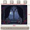 2D Gothic Halloween Cemetery Window Backdrop Photography Banner