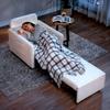 1 Seater Convertible Armchair Sofa Bed With Hidden Storage Wide And Padded Seat 72 X 85.5 X 91 Cm Cream
