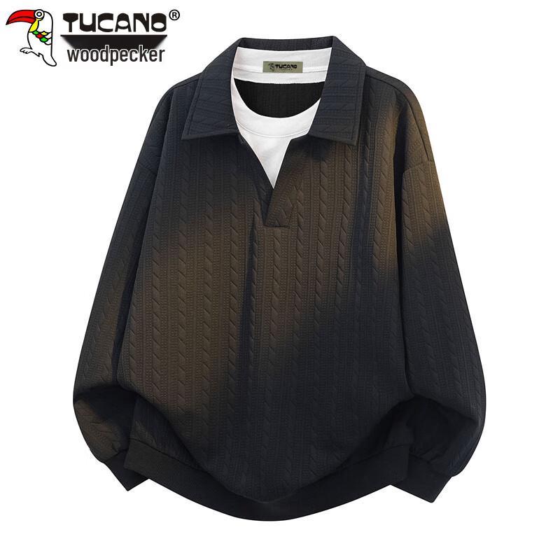

TUCANO Men s Faux Two-Piece Lapel Polo Pullover XL