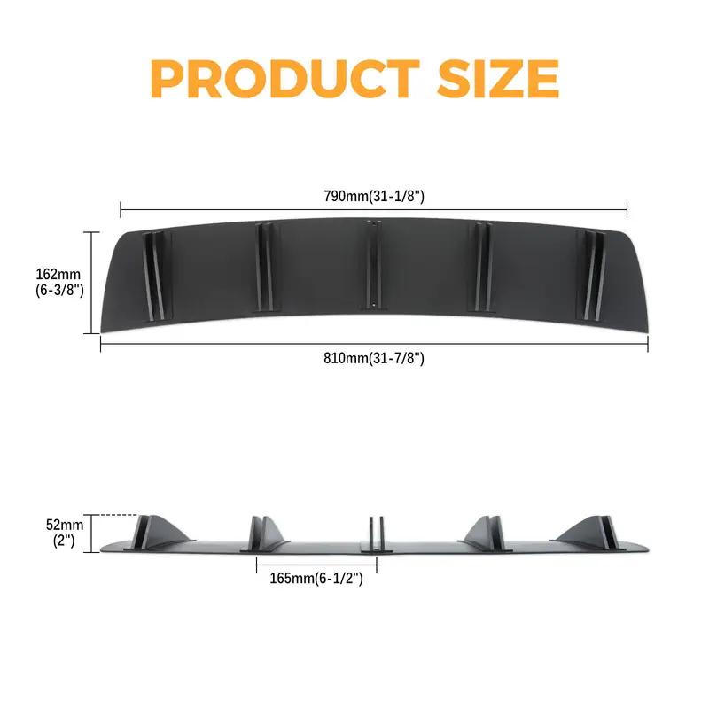 81.5 Cm Double Layer 10 Fins Car Rear Bumper Lip For Acura TL TLX NSX TSX Rear Shark Fin Style Curved Bumper Lip Diffuser