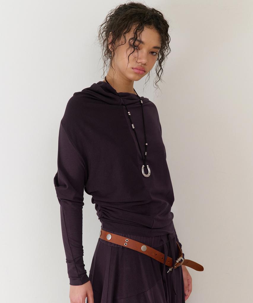 THEVINYLHOUSE Twisted Drape Top(W) Purple