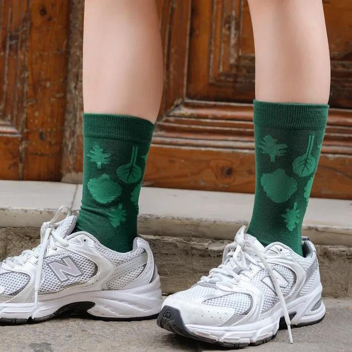 Ssam Blatt. Weiche Bio-Socken ohne Kompression mit Abbildungen
