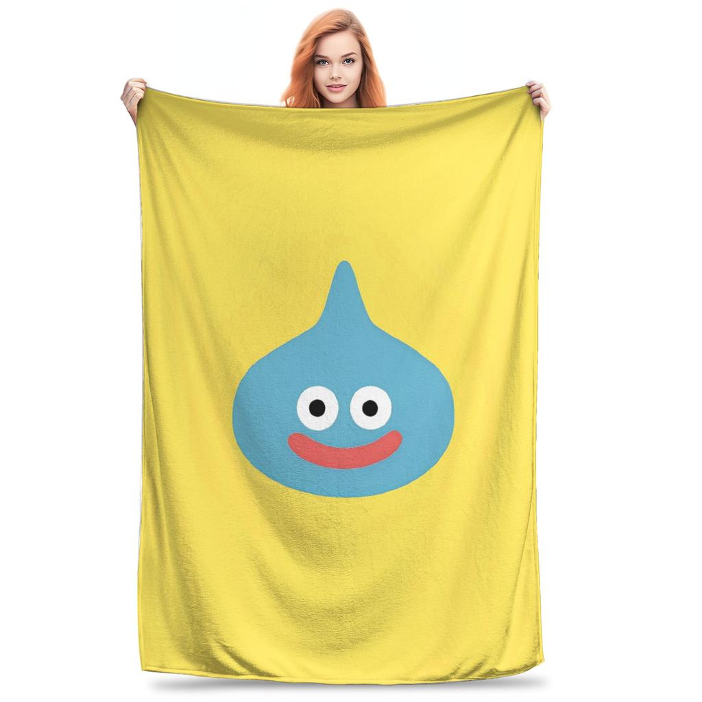 D-Dragon Quest Slime Plush Blankets Kids  Flannel Throw Blanket For Couch Chair Sofa Bed Warm Custom Quality Bedspread Gift Idea