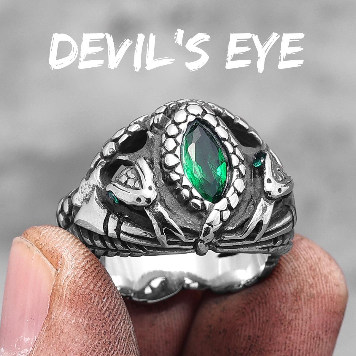 

Devil s Eye Gemstone Snake Animal Stainless Steel Mens Womens Rings Punk Trendy For Male Biker Jewelry Creativity Gift 9